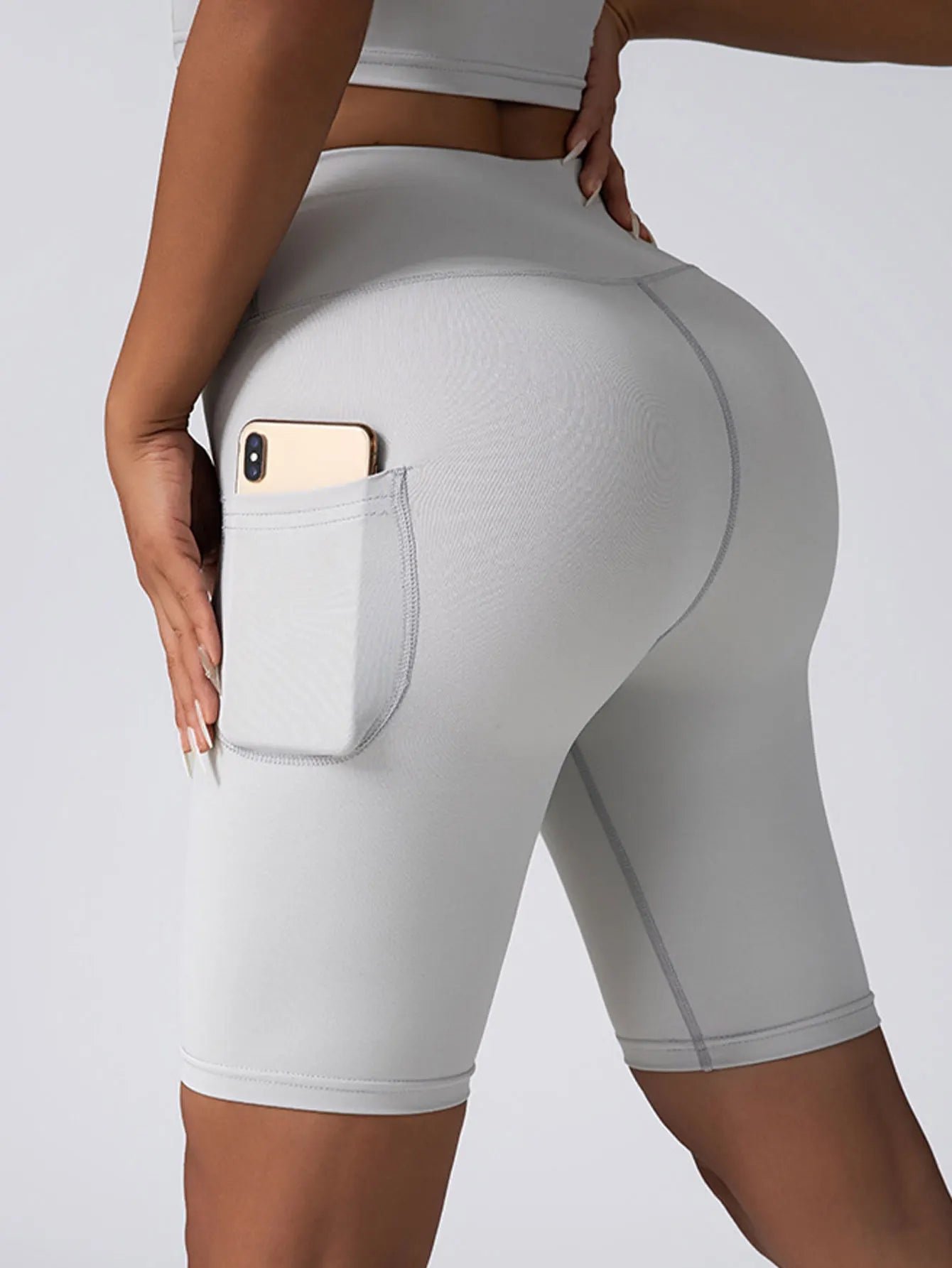 3 Pack US Local Women's High Waist Yoga Shorts Tummy Control Fitness Athletic Workout Running Shorts With Deep Pockets