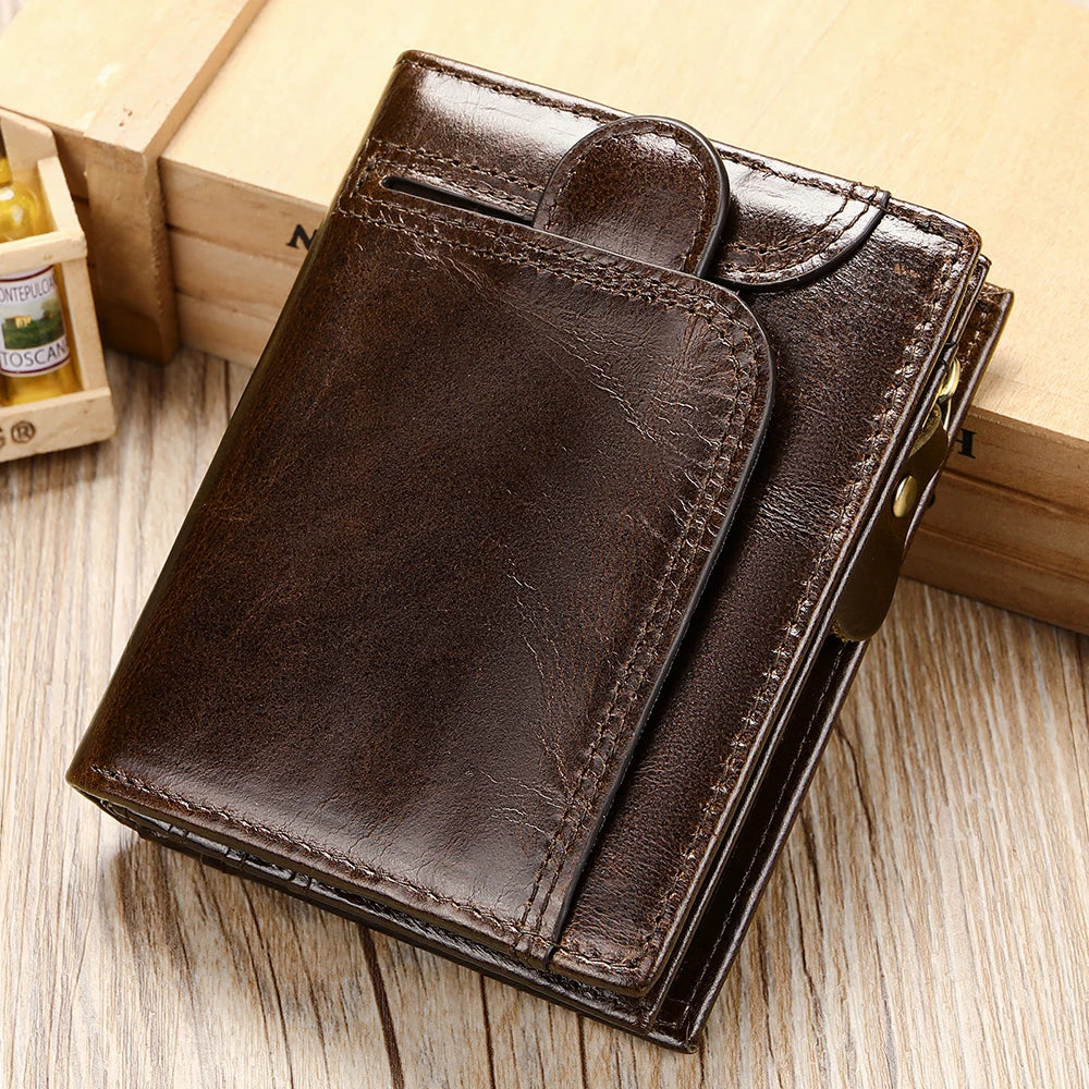WESTAL RFID Men Wallets Genuine Leather Hasp Design Clucth Wallets for Cards Coin Purse Man Money Bags Wallet with Coin Pockets