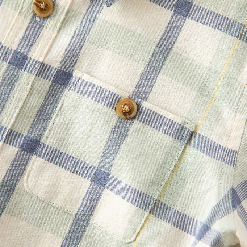 Dave Bella Boys Plaid Blouse Shirts Spring Fall Long Sleeve Button-Down Top for Childern Cotton Shirt Coat DB3224618-A