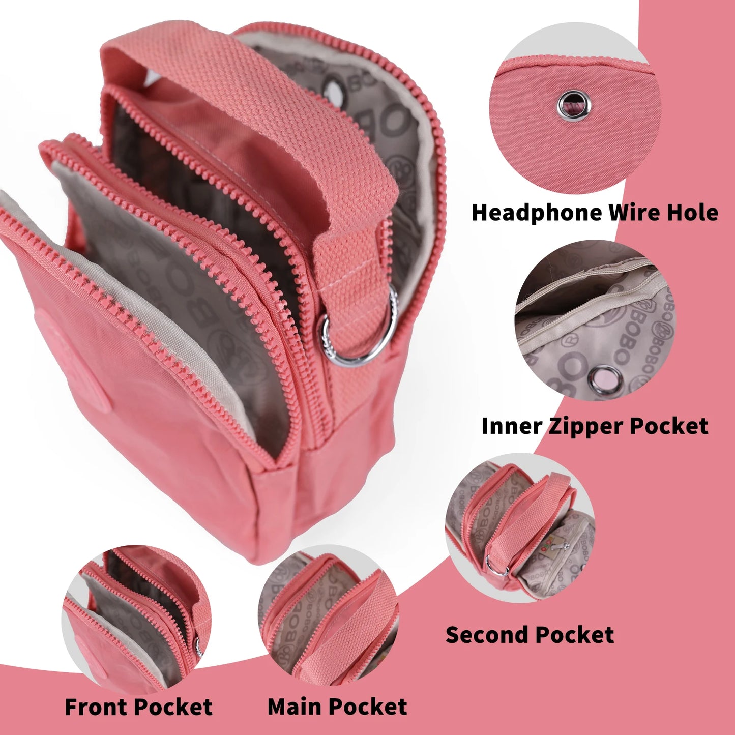 Lightweight Women's Crossbody Bags Small Messenger Purse with Shoulder Strap Waterproof Mini Tote & Multi-Pockets for Daily Use