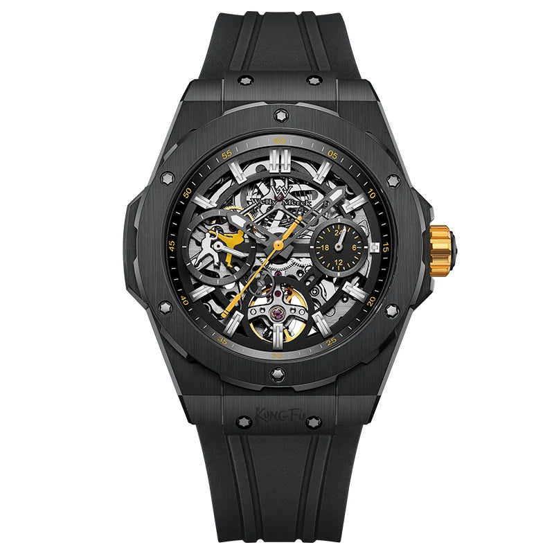 WM Watch Men Automatic Mechanical Skeleton Watch Collaboration Series Limited Edition 80 Hours Power Reserve Welly Merck WM128