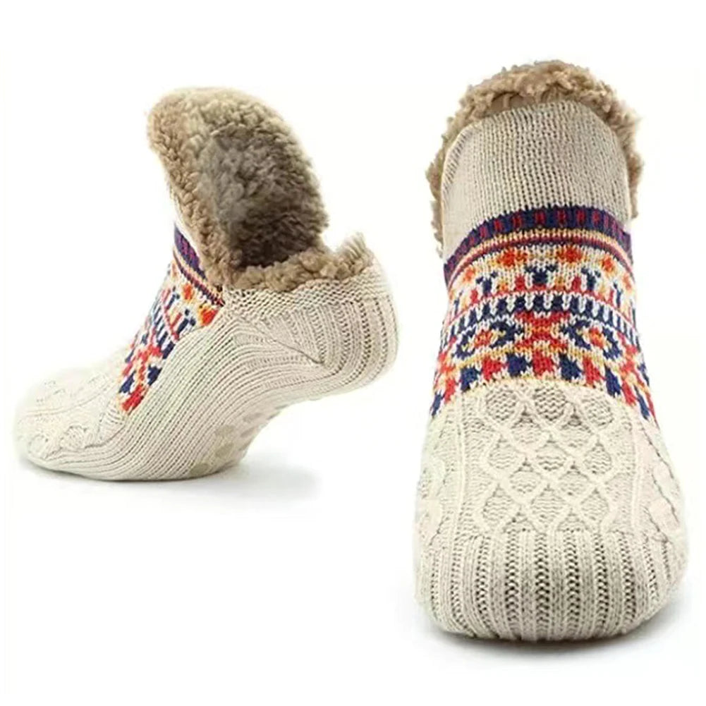 Men Women Winter Indoor Home Slippers Socks Non Slip Carpet Sock Warm Thermal Slipper Socks Soft for Christmas