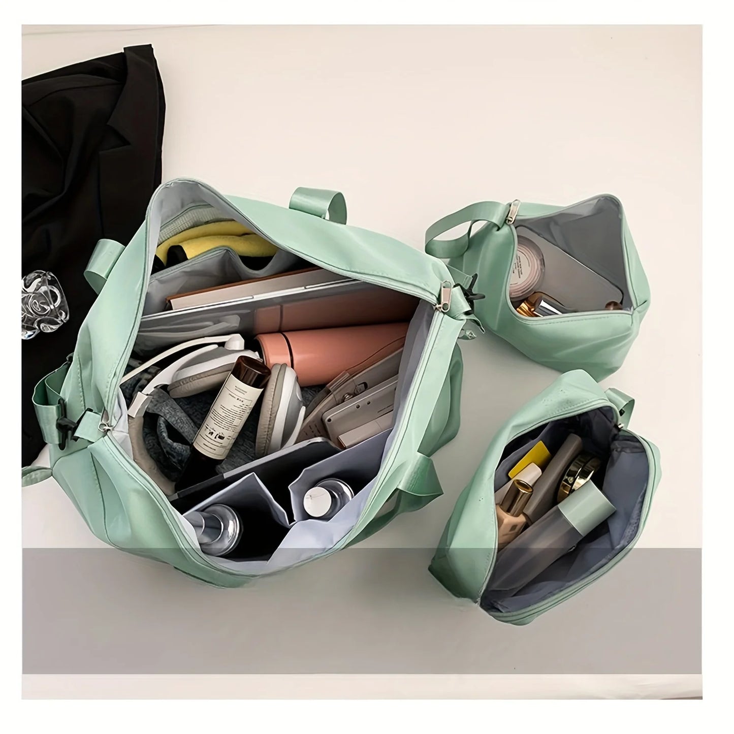 3PCS nylon travel bag set, large-capacity fashionable luggage bag, sports and fitness bag crossbody bag, suitable for daily use