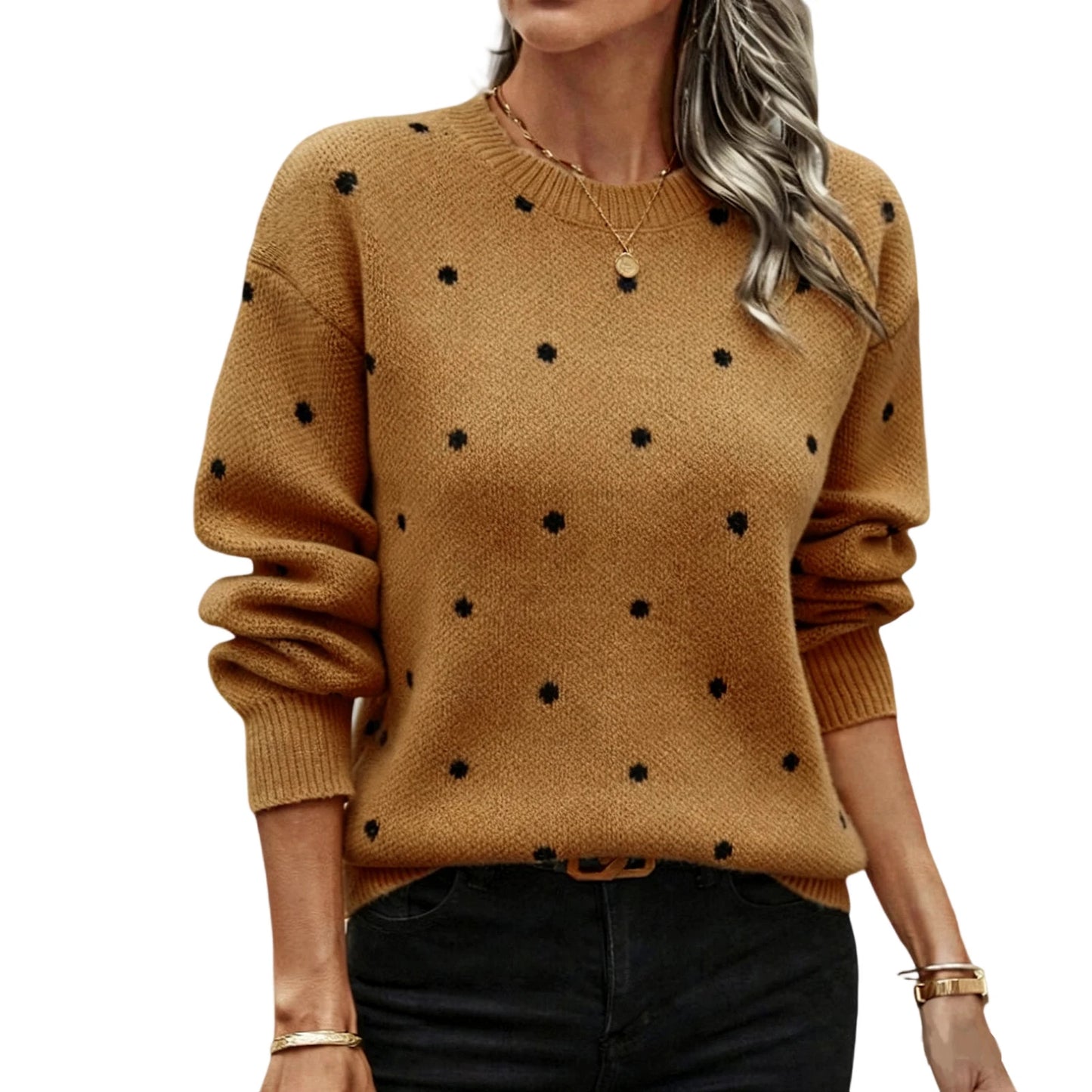 2025 Women'S Casual Round Neck Pullover Long Sleeve Sweater Top Pulls Femmes Woman Clothes Sweater For Woman Fall Clothes