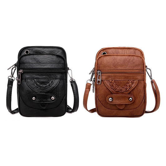 Small Crossbody Bag for Women Adjustable Strap Shoulder Bag PU Leather Cell Phone Purse with Zipper for Work Travel