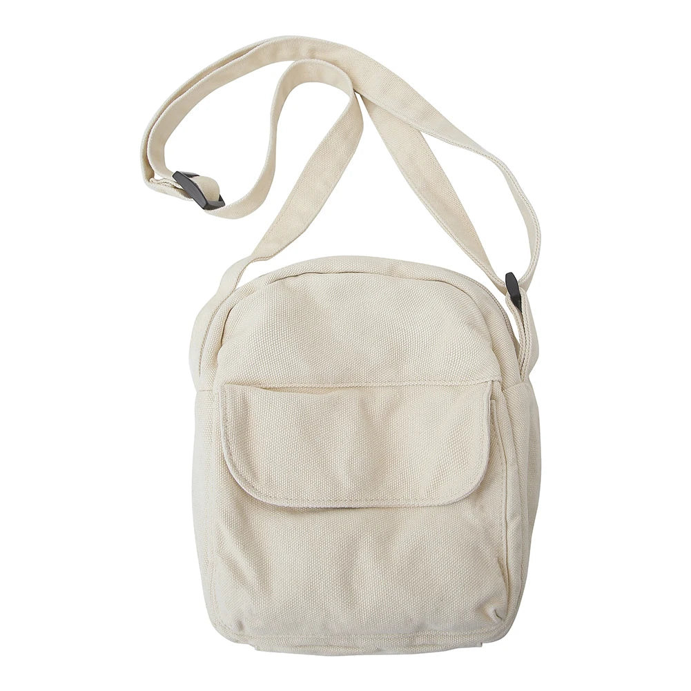 Crossbody Bag for Women Adjustable Strap Satchel Purse Canvas Solid Color Messenger Bag for Travel Commuting