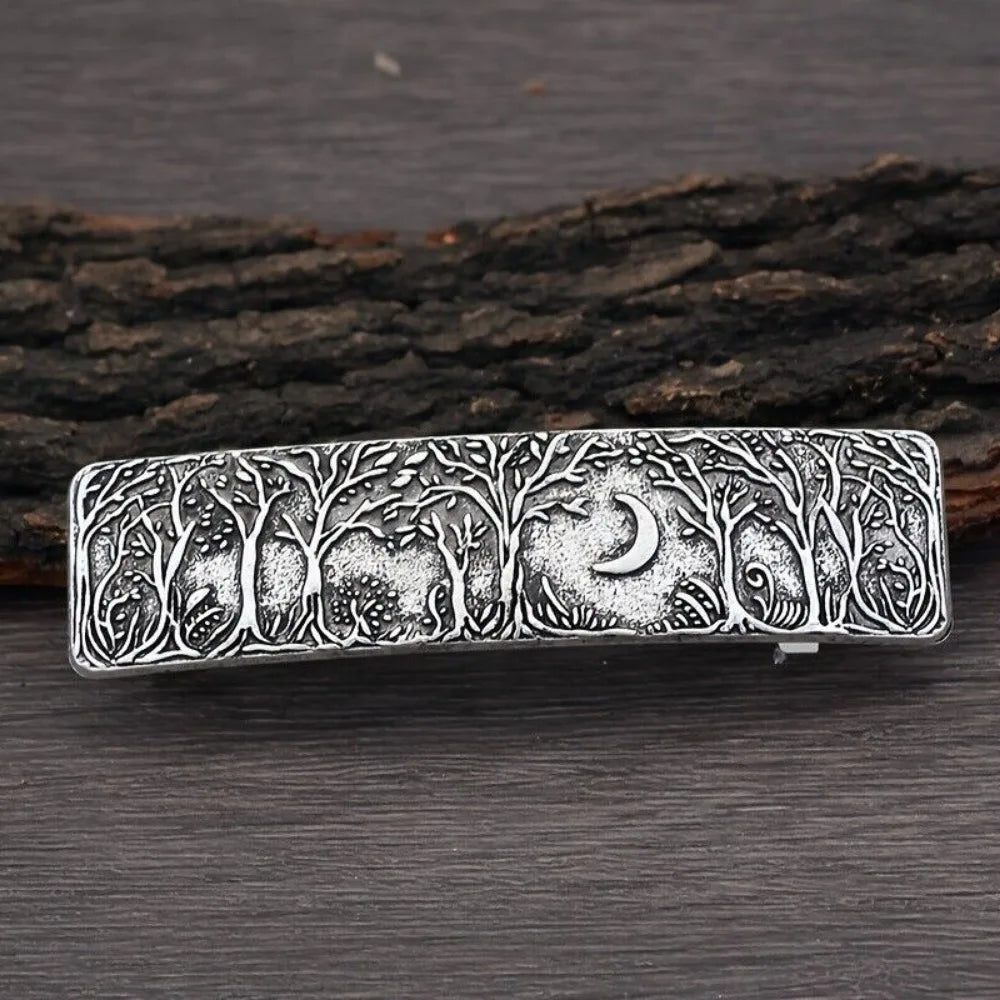4pcs Vintage Crow Rectangular Hairclip, Hair Clip, Hair Barrettes, Vintage Viking Celtic Knot Protection Hair Clip Jewelry