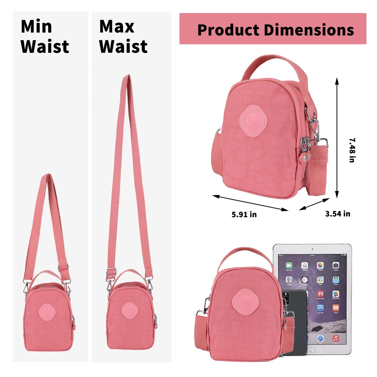 Lightweight Women's Crossbody Bags Small Messenger Purse with Shoulder Strap Waterproof Mini Tote & Multi-Pockets for Daily Use