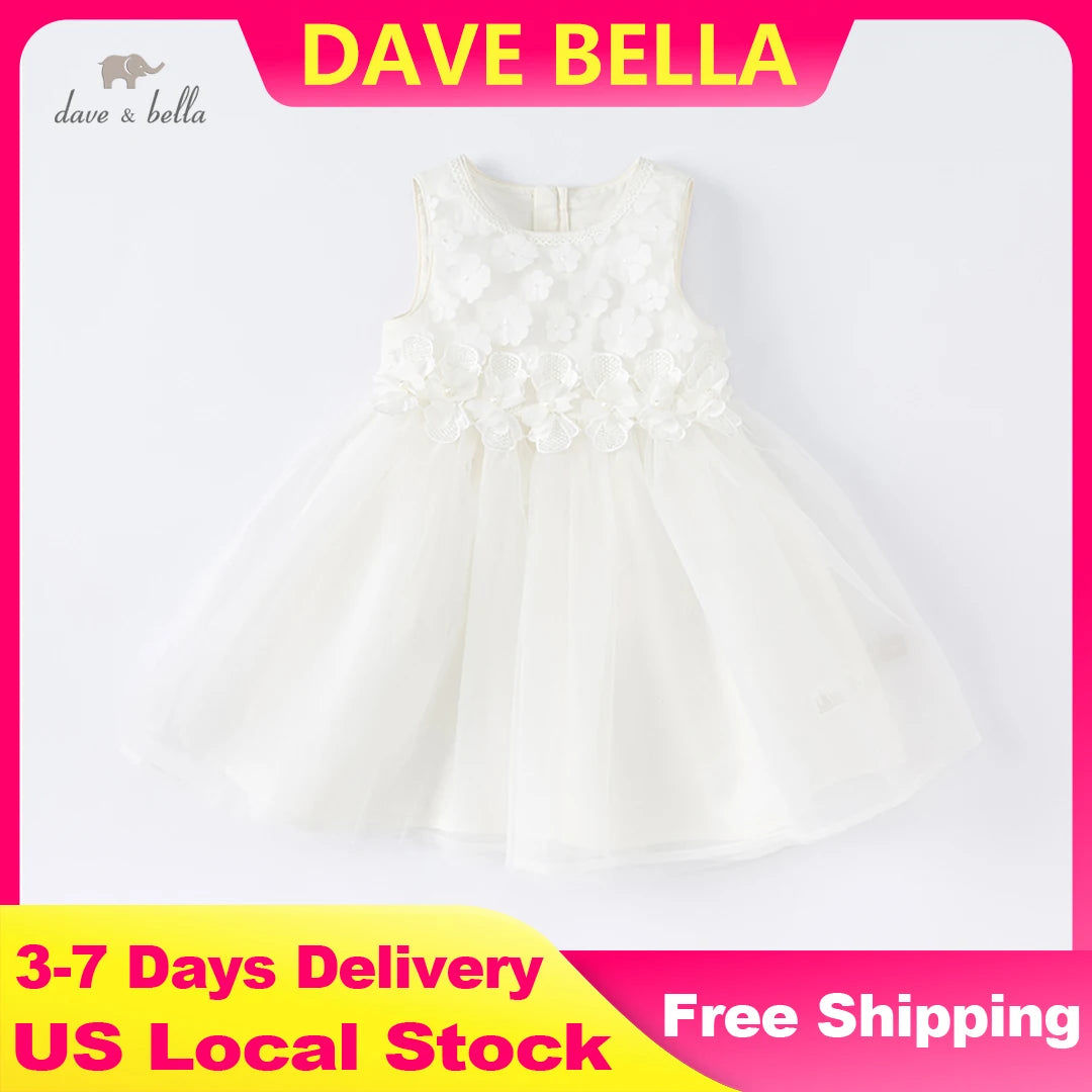 Dave Bella Gilrs Birtyday Party Dress Children Summer Wedding Princess Dress Festival Evening Prom Dress Kids Clothes DB2221356