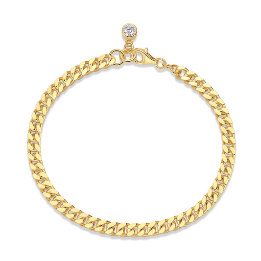 JIUZUAN 4mm Moissanite Bracelet for Women, S925 Silver, 18K Gold Plated, D-Color VVS1, Hypoallergenic Christmas Gift Jewelry