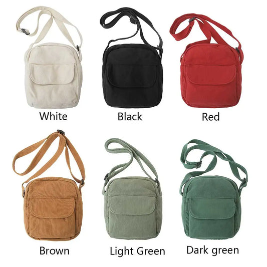 Crossbody Bag for Women Adjustable Strap Satchel Purse Canvas Solid Color Messenger Bag for Travel Commuting