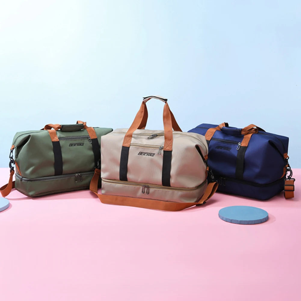 Casual Travel Handbags Large Capacity Shoulder Crossbody Bag Dry And Wet Waterproof for Weekend for Fitness Swimming