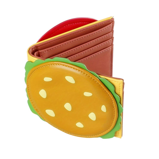 Burger Shaped Cute Wallet RFID Blocking Bifold Wallet PU Leather Coin Purse for Women Girls