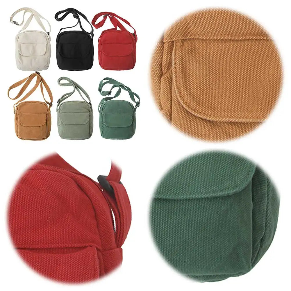 Crossbody Bag for Women Adjustable Strap Satchel Purse Canvas Solid Color Messenger Bag for Travel Commuting