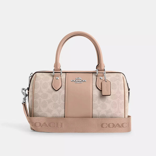 Coach Rowan Satchel Bag In Signature Canvas Crossbody Bag For Women 2-Way Wear,Casual Every Day Women Purses And Bags Gift CW376