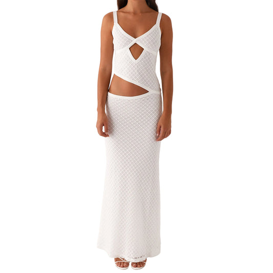 Elegant Women s Sleeveless Spaghetti Strap Bodycon Dress with Chic Hollow Out Design and  Fit Silhouette