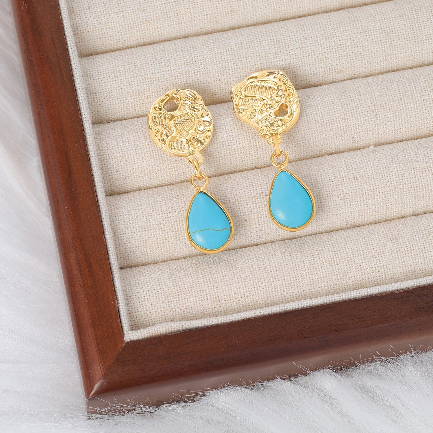 925 Silver, Teardrop Turquoise Earrings, Women's Earrings with Teardrop Turquoise, For Girls, Fashion, Luxury, Daily Wear, Datin