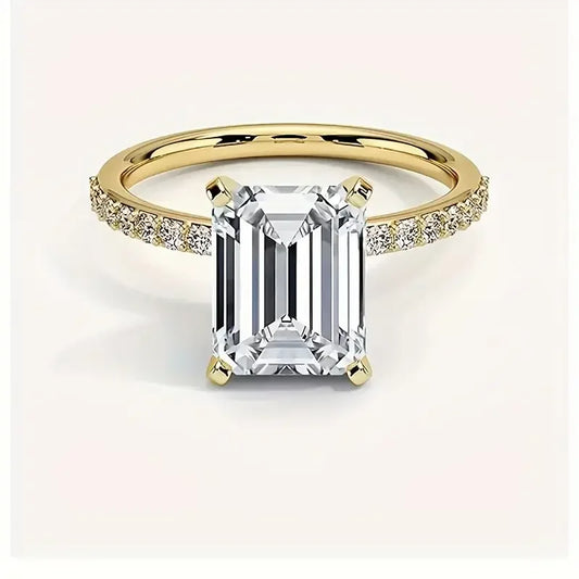 1pc S925 Sterling Silver Setting 1-4 Carat Cushion Moissanite, Eternity Band, Wedding Engagement Ring. Gifts For Mother | Gifts