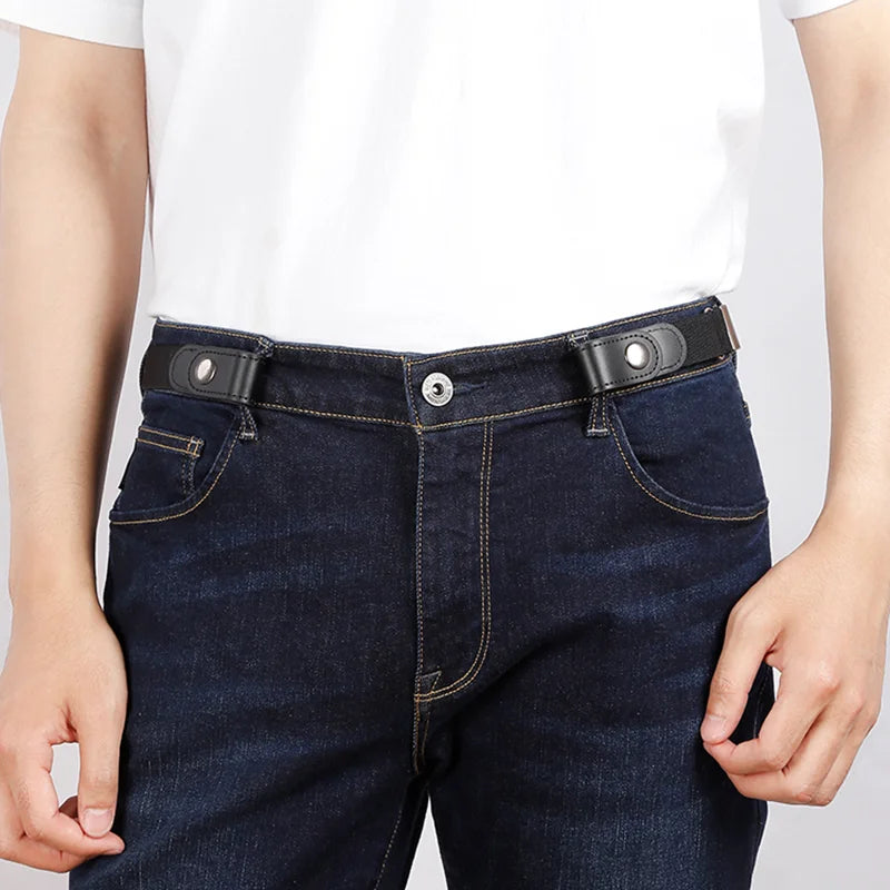 Simple Fashionable Belt Invisible Elastic Versatile Clothing Decoration Jeans Buttonless Elastic Belt Men's Invisible Belt