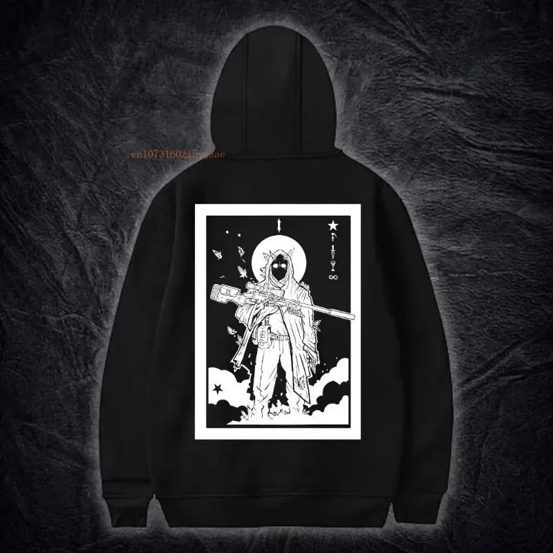 Black Cotton Thickened Pullover Hoodie Men Women Spring New Netroots Design Pattern Printing Sports Hoodie Ins Tide Loose Tops