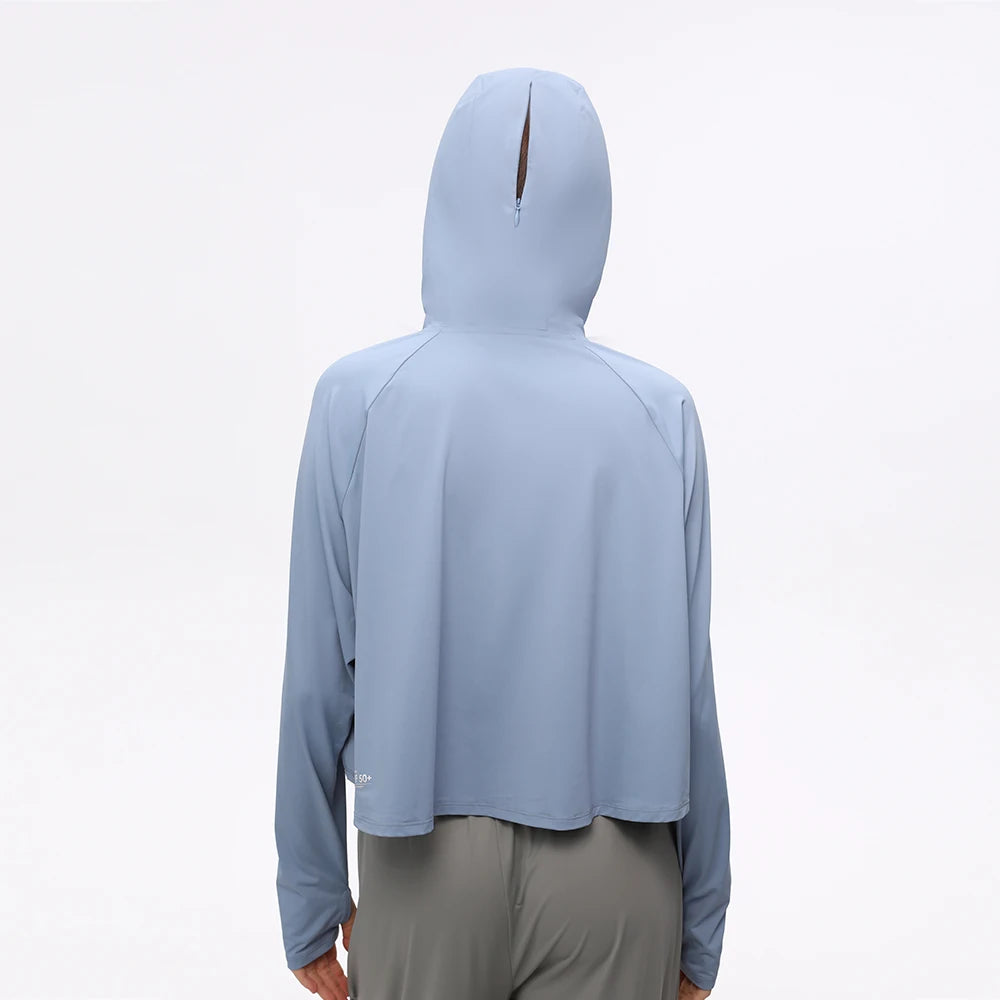 OhSunny Skin Protective Jackets Summer Cool Feeling Sun Protection Short Coats Hooded UPF 1000+ Anti-UV Clothing for OUtdoors