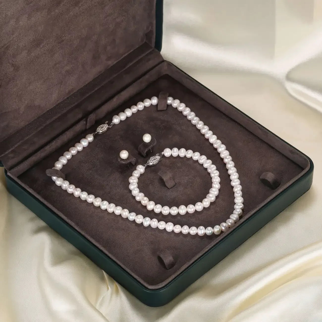 25 Sterling Silver Chain Pearl Necklace with lustrous white freshwater pearls, elegant and luxurious, Wedding Bridal Bridesmaid