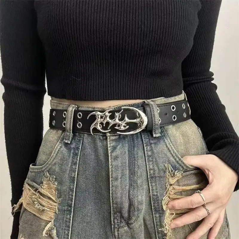 New Stylish Y2K Hollow Leather Fashion Punk Belt For Men Women-Trendy Accessory For Gift Giving，Neutral Waist Belts Plus Size