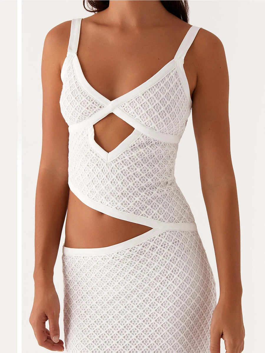 Elegant Women s Sleeveless Spaghetti Strap Bodycon Dress with Chic Hollow Out Design and  Fit Silhouette