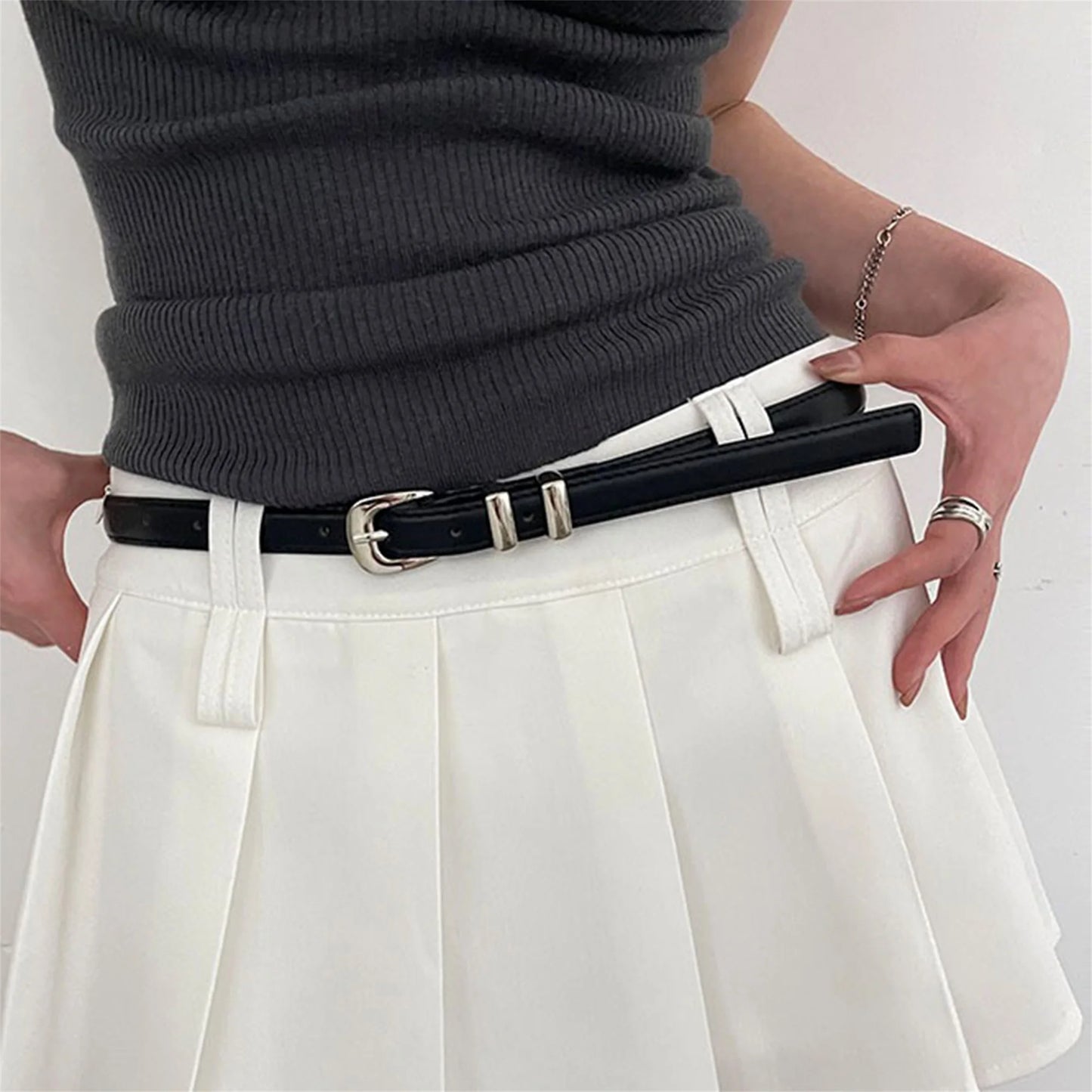 Stylish Women s Genuine Leather Belt with Adjustable Buckle for Formal and Casual Outfits - Chic Accessory for Any Occasion