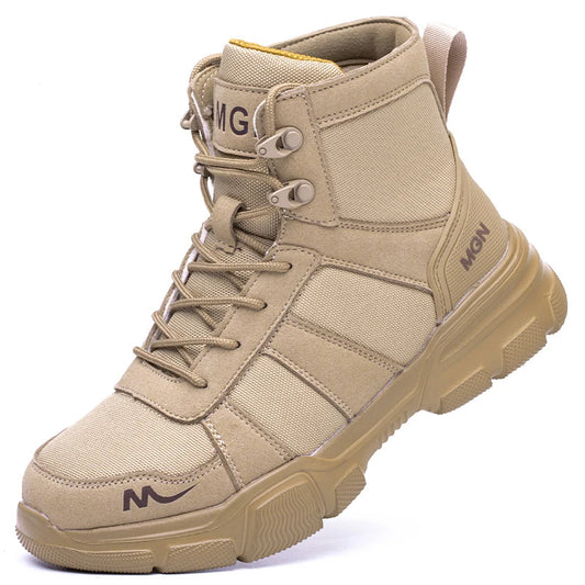 Mens Safety Shoes Steel Toe Metatarsal Protection Anti-Puncture Indestructible Shoes Trail Running Shoes Outdoor Protective Boot