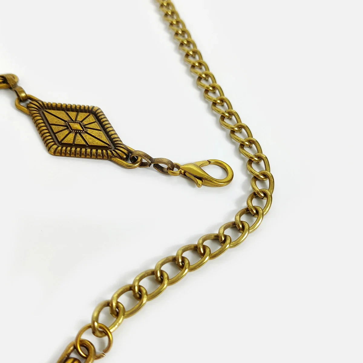 Vintage Gold Chain Belt Female rhombus Metal Lady Waist Punk Goth Belts For Women Silver Thin Waistband Pant Harajuku Accessory