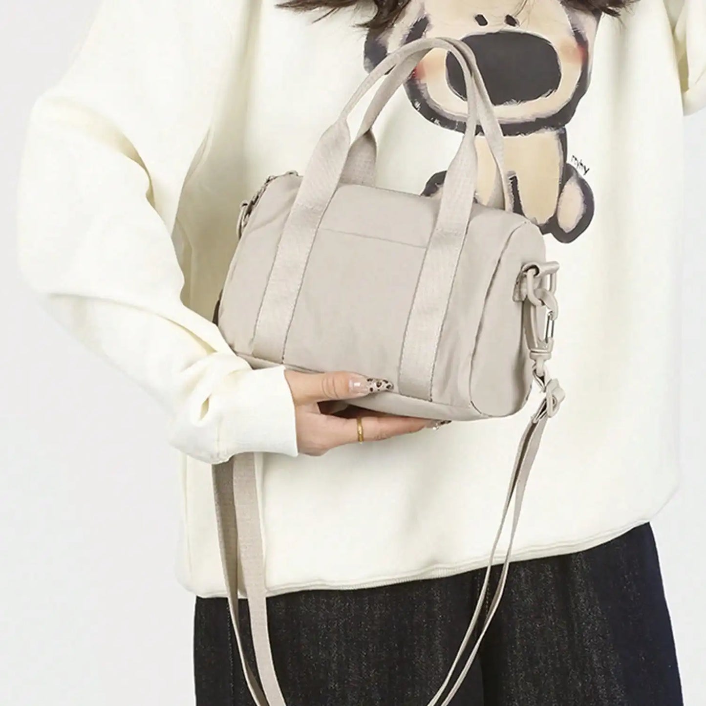 Women's Small Square Bag Large Capacity Tote Bag With Compartments, Hand or Shoulder Waterproof Fashionable for Travel Work