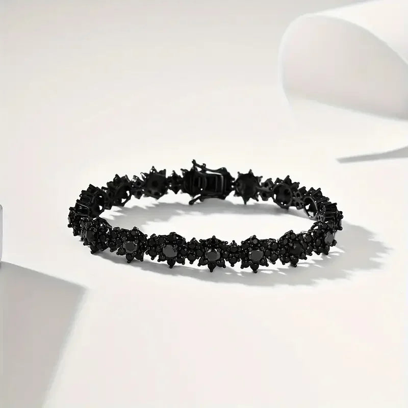 925 Silver Black Moissanite Hip Hop Fashion Bracelet, For Men And Women Gift, Valentine's Day Gifts