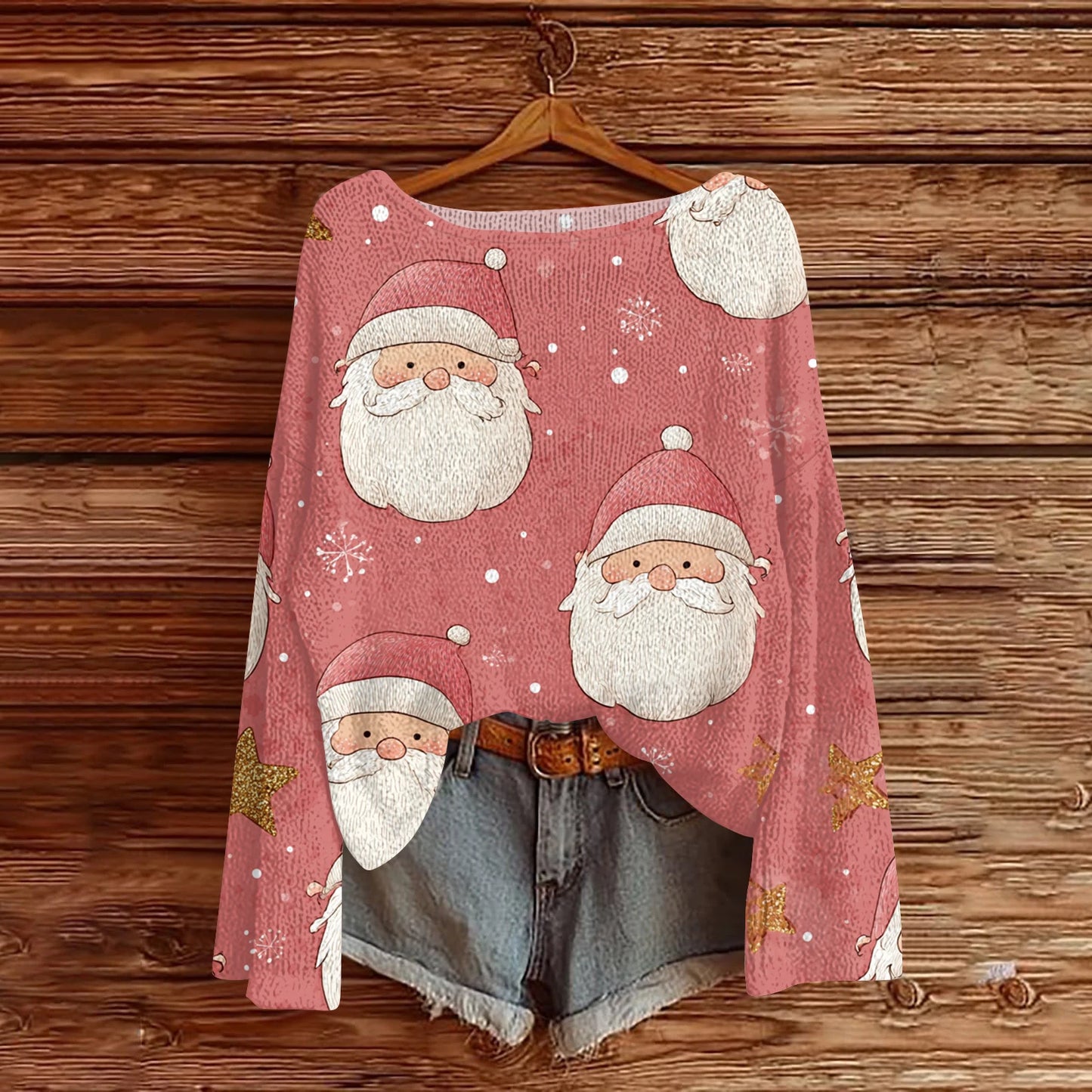 Women'S Round Neck Lightweight Sweater Casual Long Sleeve Christmas Print Knit Pullover Pulls Femmes Ropa De Mujer Woman Clothes