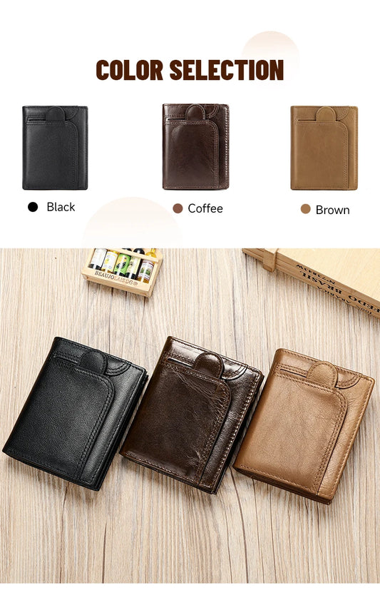 WESTAL RFID Men Wallets Genuine Leather Hasp Design Clucth Wallets for Cards Coin Purse Man Money Bags Wallet with Coin Pockets