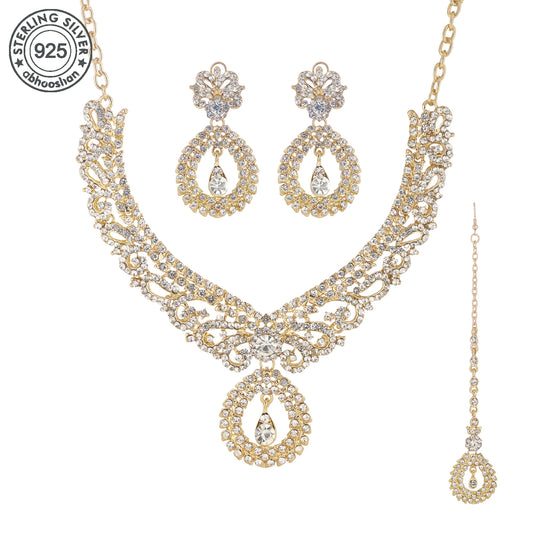 925 silver, gold vintage crystal set, fashionable and durable design Perfect gift for wife, girlfriend, mother, daughter, for bi