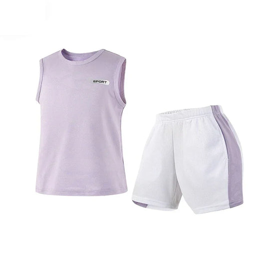 Summer Children  Sports Sets Quick-drying Breathable Basketball Suit Kids Boys Girls Gym Outdoor Vest Shorts Suit