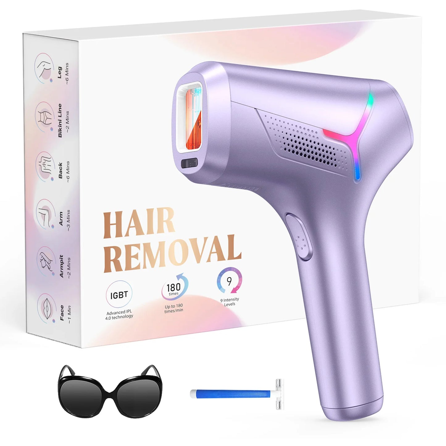 990000 Flashes Laser Hair Removal for Women and Men Body Bikini and Facial Areas Painless Permanent HairRemoval IPL Hair Removal