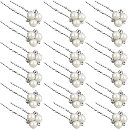 18 Pcs Pearl Hair Pins Bridal Hair Accessories Pearl Crystal Bridal Hairpin Wedding Hair Accessories Pearl Hair Pins for Brides