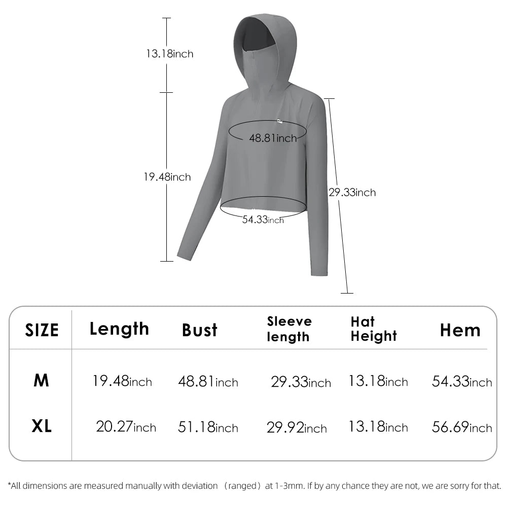 OhSunny Skin Protective Jackets Summer Cool Feeling Sun Protection Short Coats Hooded UPF 1000+ Anti-UV Clothing for OUtdoors