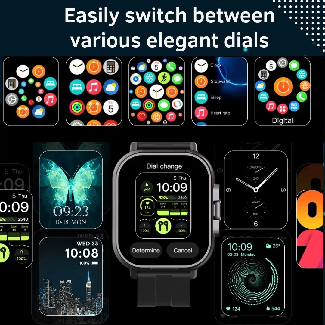 2025 D8 2" Smartwatch With Earbuds Multifunctional Bt Call NFC Pedometer For Men for iPhone Android