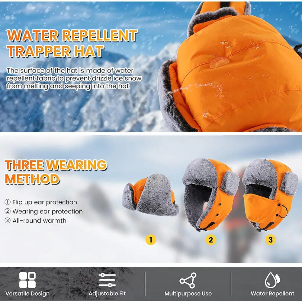 Outdoor Windproof Earflaps Warm Hat Winter Men Women Snow Ski Hat Lei Feng Caps Earmuffs Hats Masks Ear Protection Hats