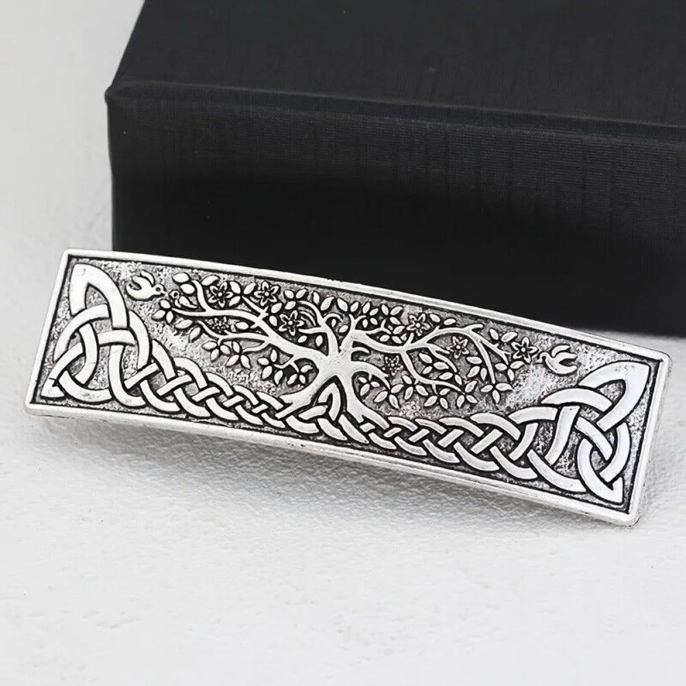 4pcs Vintage Crow Rectangular Hairclip, Hair Clip, Hair Barrettes, Vintage Viking Celtic Knot Protection Hair Clip Jewelry