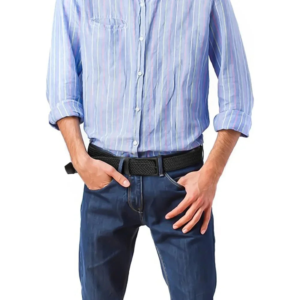 Elastic Braided Stretch Mens Golf Casual Jeans Belts Woven 1 3/8" Nylon Work Belts for Men Pants Shorts