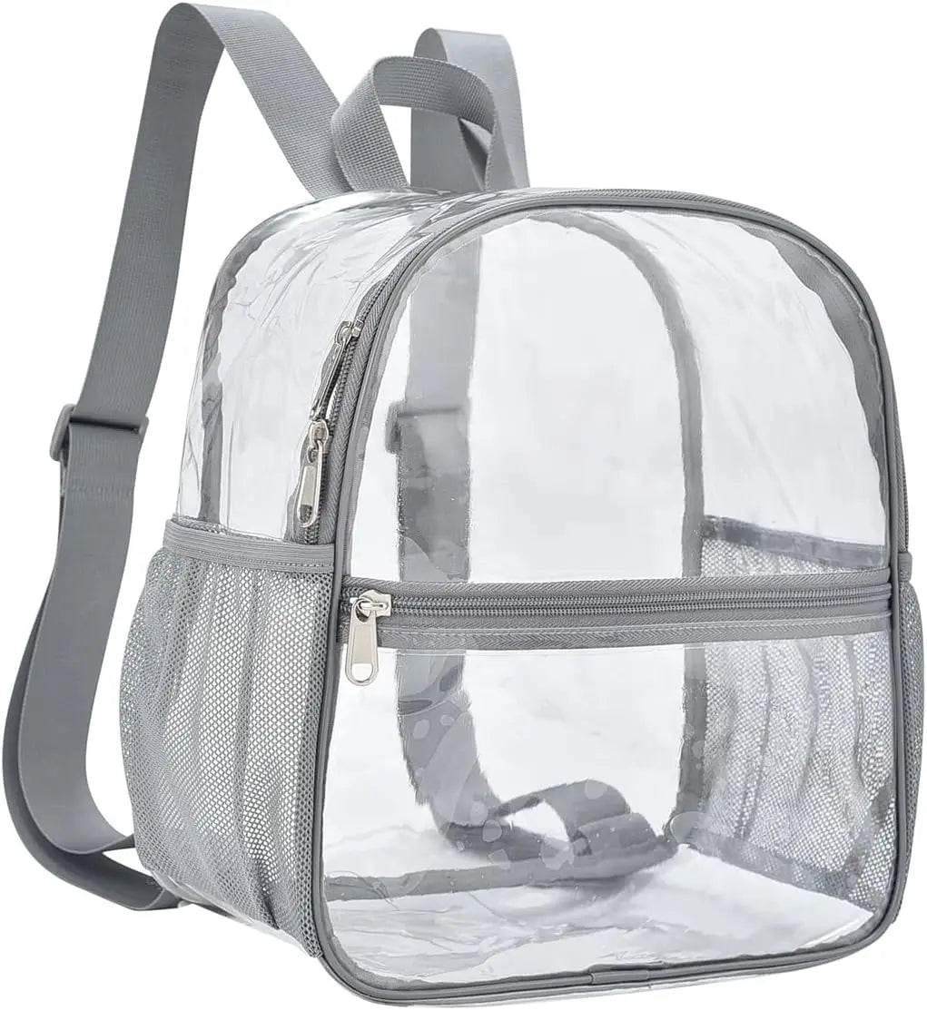 Stadium Approved Clear Mini Backpack 12×12×6 - Transparent for Concerts, Beach, Work, Travel & Sports