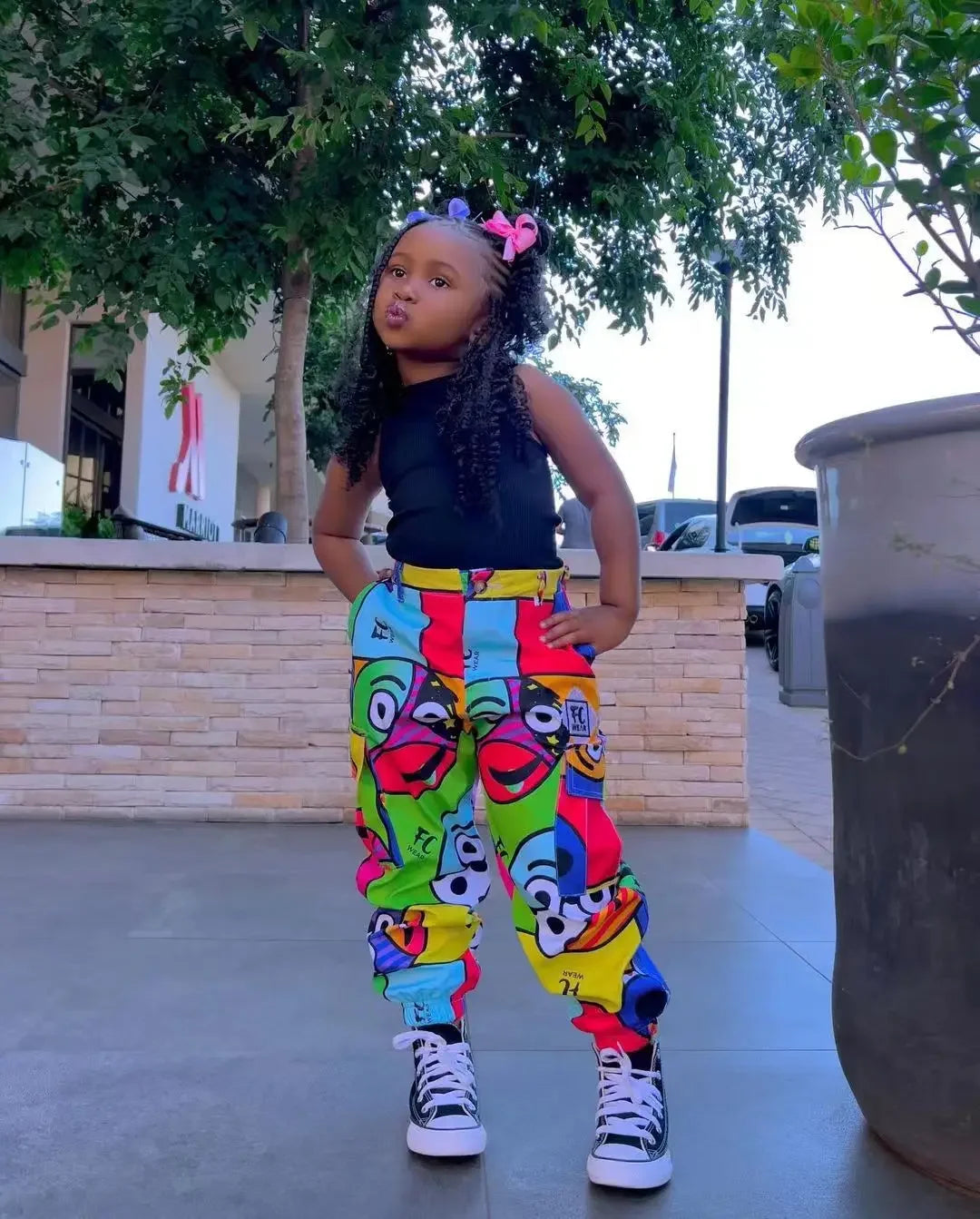 Kids Girls Clothes Sets Summer Sleeveless Tank Tops+Graffiti Pants Toddler Girl Fashion Clothing Children's Clothes Girls Suits