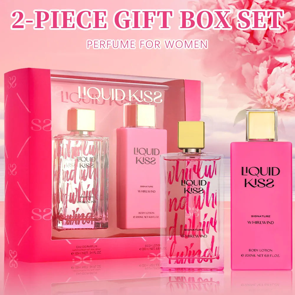 LIQUID KISS Mist Lotion Set for Women Body Mist Gift Sets 3.4 oz Eau de Parfum Spray 6.8oz Body Lotion WHIRLWIND Fragrance 2 Pc