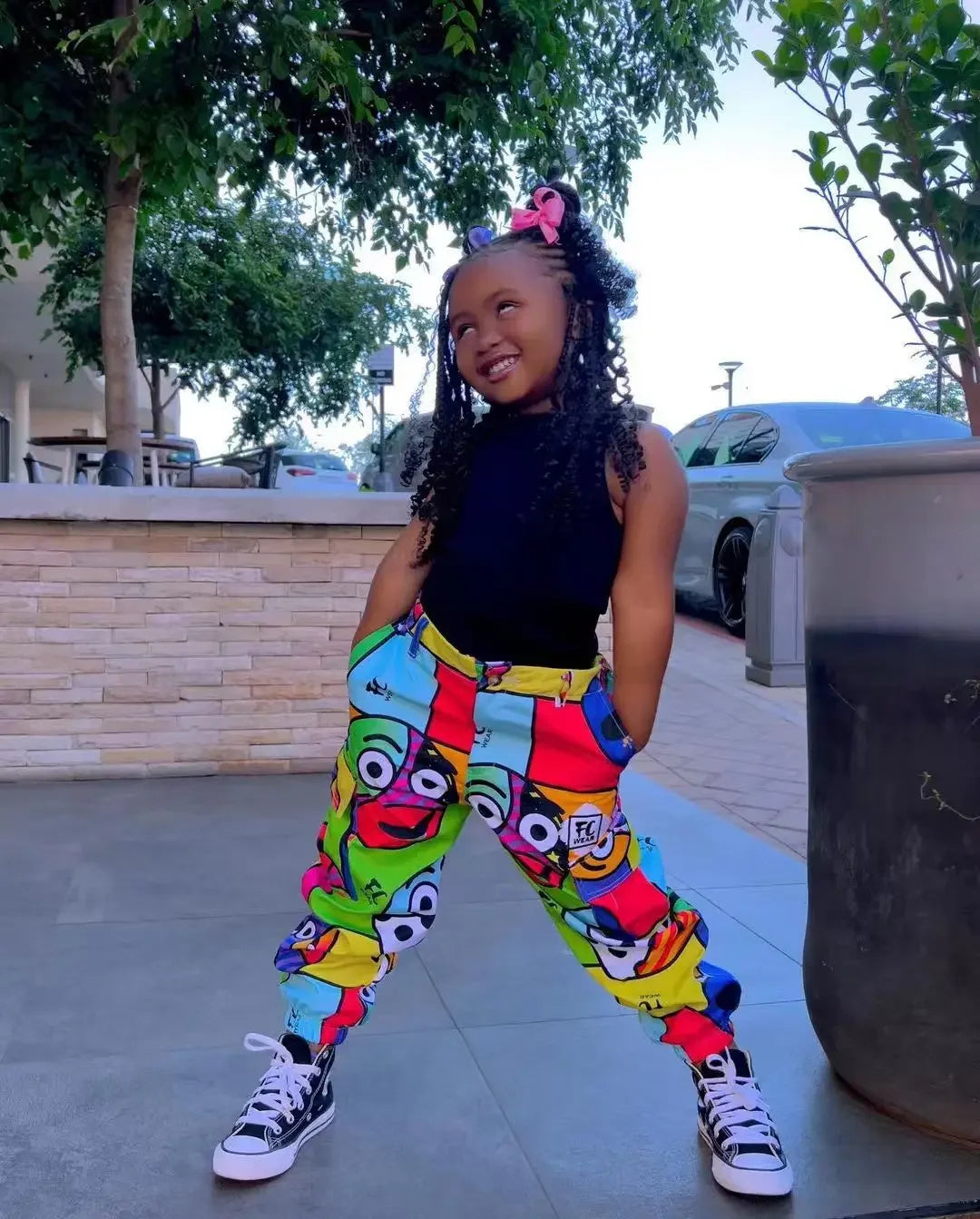 Kids Girls Clothes Sets Summer Sleeveless Tank Tops+Graffiti Pants Toddler Girl Fashion Clothing Children's Clothes Girls Suits