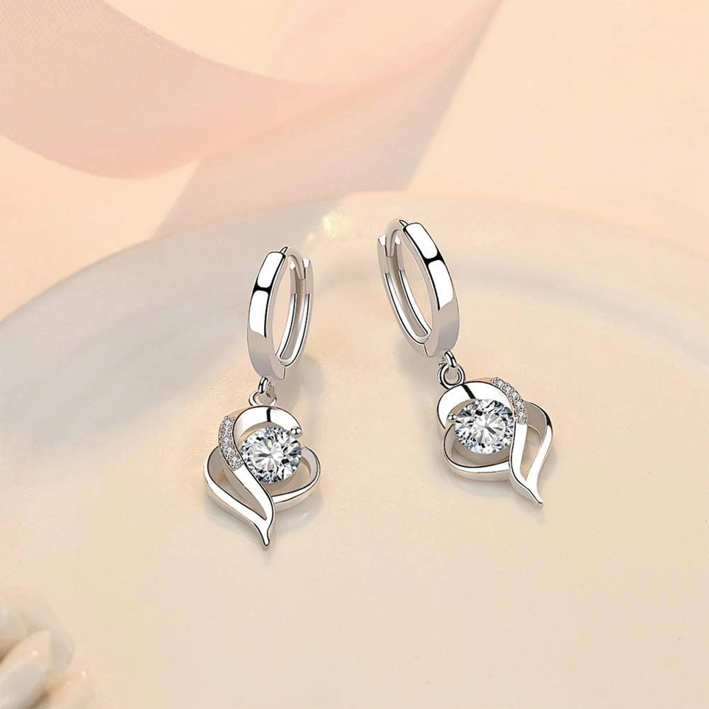 925 Silver, Diamond Moissanite Earrings, Women's Earrings with 0.5ct Moissanite, Silver Earrings, For Women, For Girls, For Date