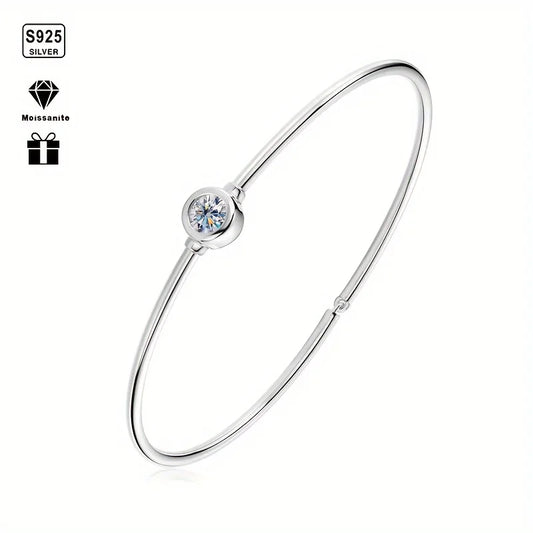 1pc s925 silver inlaid 5mm moissanite niche design bubble bracelet, senior sense of exquisite bracelets for men and women, | Gem